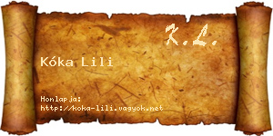 Kóka Lili névjegykártya