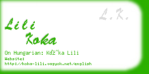 lili koka business card